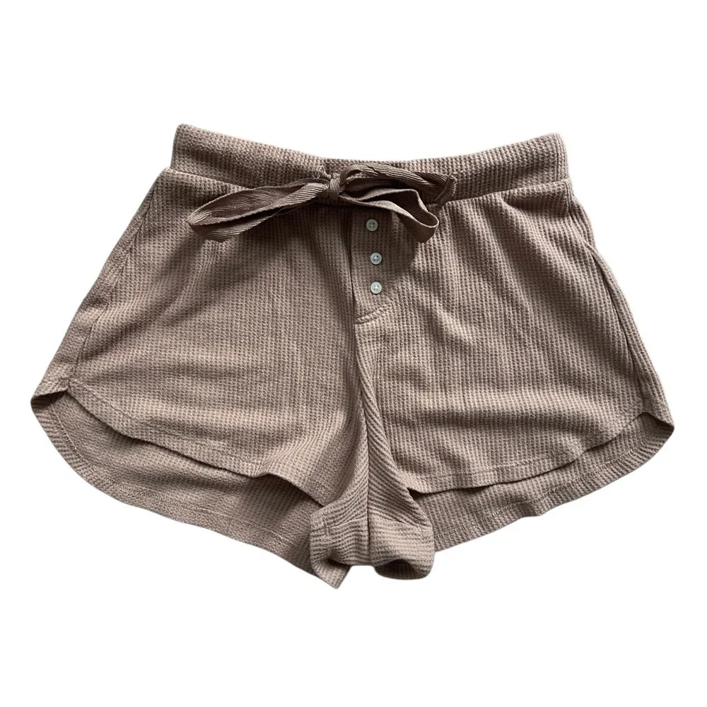Abercrombie & Fitch Waffle Knit Loungewear Tan Shorts Size XS